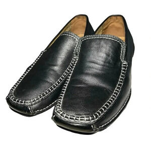Steve Madden Men’s Nobyll Leather Slip On Driving Loafers Black Size 10